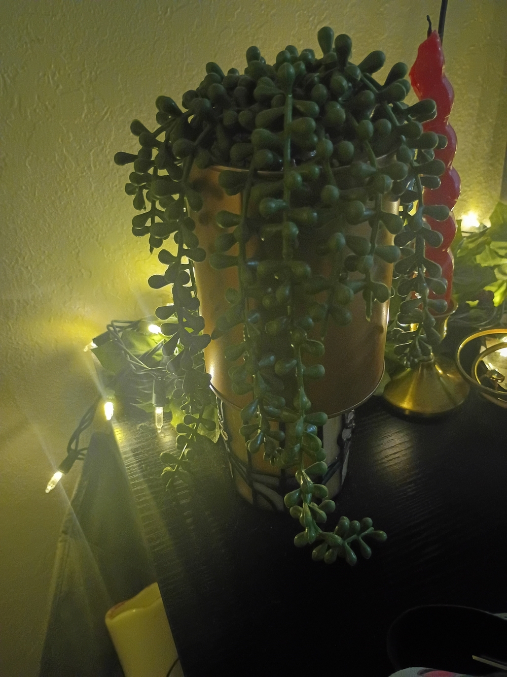 Green Faux Succulent Hair Accessory - Unbranded